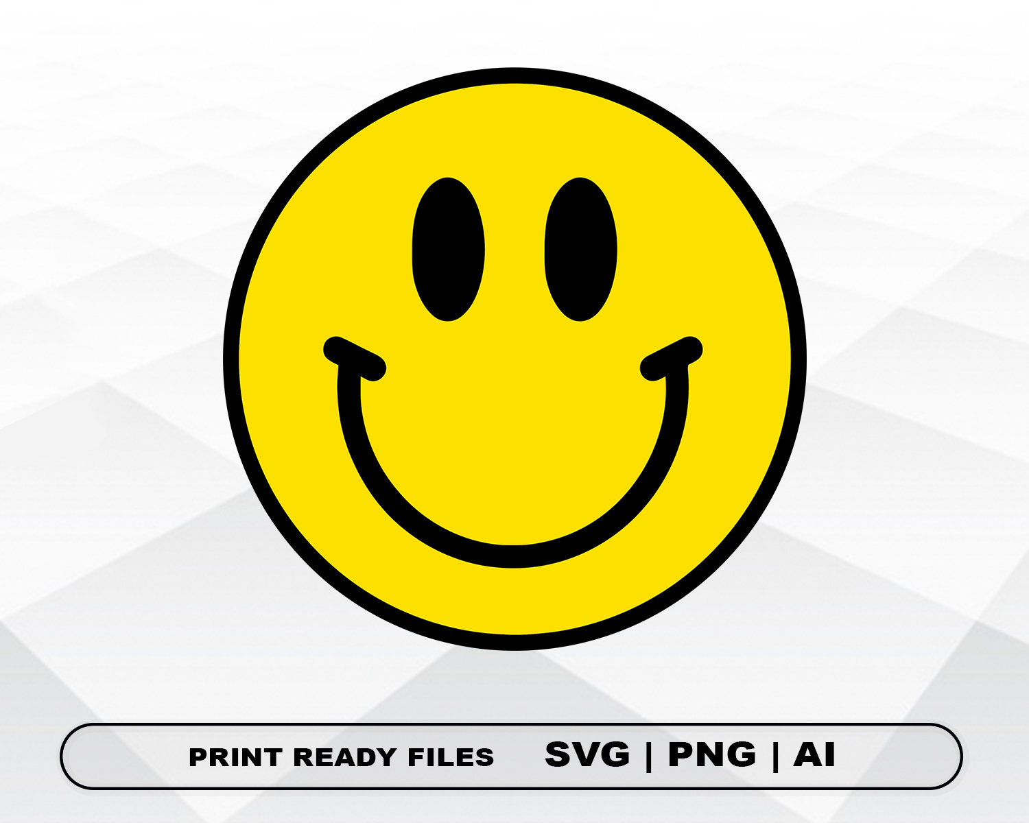 Smiley Face Svg Happy Face SVG Files Clipart Print Ai and | Etsy