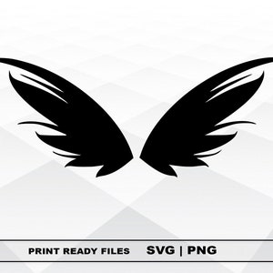 Angel Wings SVG and PNG Files Clipart, Angel Wings Print SVG, Digital Download Cricut Cut Files, Wings Silhouette Cut Files
