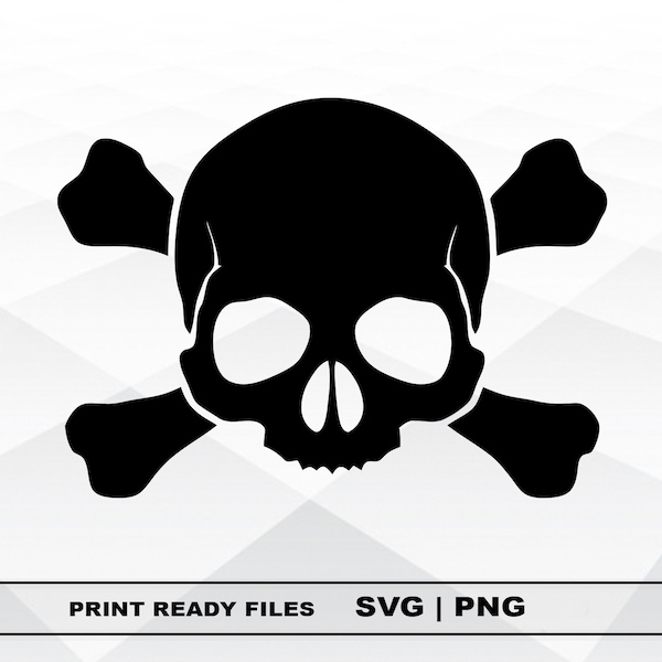 Skull Bones SVG and PNG Files Clipart, Skull Bones Print SVG, Digital Download Cricut Cut Files, Skull Silhouette Cut Files