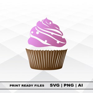 Cupcake SVG, Files Clipart, Print Ai and Svg Digital Download Cricut Cut Files
