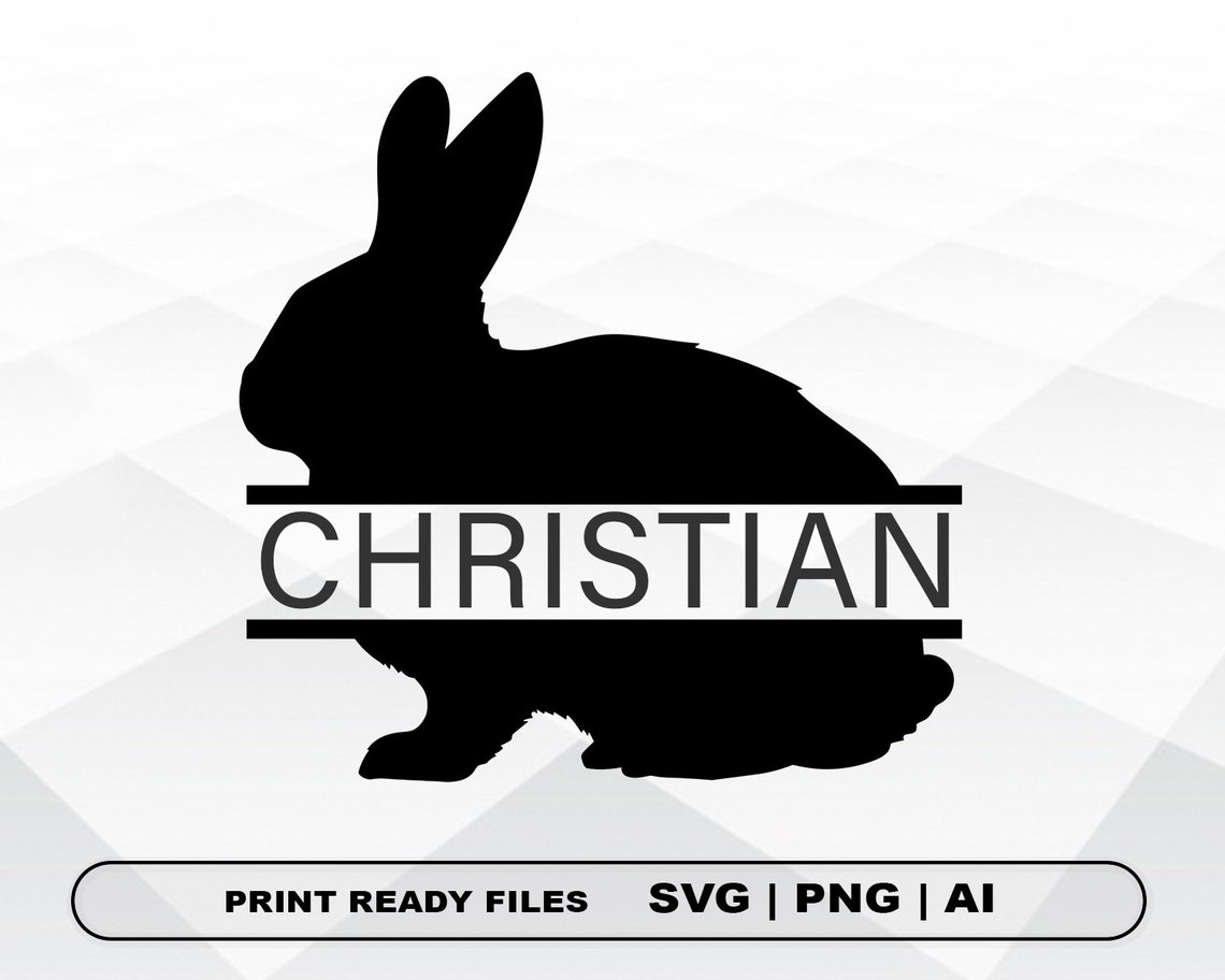 Bunny Rabbit Name Frame Svg Easter SVG Bunny Svg and PNG - Etsy