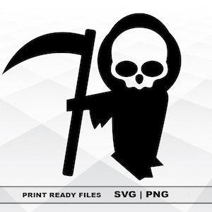 Grim Reaper SVG and PNG Files Clipart, Scytheman Print SVG, Digital Download Cricut Cut Files, Grim Reaper Silhouette Cut Files