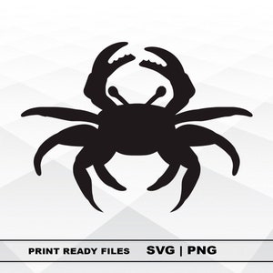 Pliki SVG i PNG z motywem oceanu kraba Clipart, wydruk z kraba SVG, cyfrowe pliki Cricut Cut do pobrania, pliki do cięcia sylwetki kraba