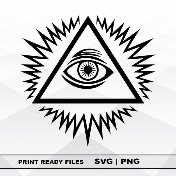 All-seeing eye SVG and PNG Files Clipart, All-seeing eye Print SVG, Digital Download Cricut Cut Files, Masons Silhouette Cut Files