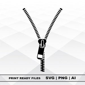 Zipper SVG, Files Clipart, Print Ai and Svg, Png Digital Download Cricut Cut Files