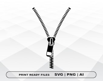 Reißverschluss SVG, Dateien Clipart, Druck Ai und Svg, Png digitaler Download Cricut geschnitten Dateien