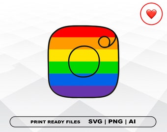 Instagram SVG and PNG Files Clipart, Instagram Print Ai and SVG Digital Download Cricut Cut Files, Instagram Silhouette Cut Files
