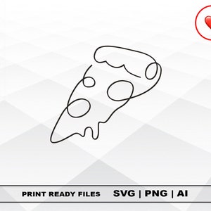 Pizza SVG and PNG Files Clipart, Pizza Print Ai and SVG Digital Download Cricut Cut Files, Pizza Silhouette Cut Files