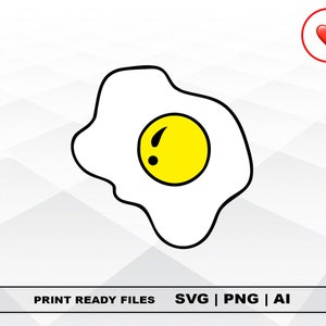 Rührei SVG und PNG-Dateien Clipart, Omelet Druck Ai und SVG Digital Download Cricut geschnitten Dateien Rührei Silhouette geschnitten Dateien