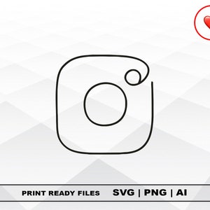 Instagram SVG and PNG Files , Instagram line Print Ai and SVG Digital Download Cricut Cut Files, Instagram Silhouette Cut Files