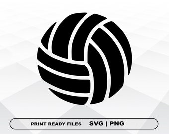 Volleyball SVG and PNG Files Clipart, Volleyball Print SVG, Digital Download Cricut Cut Files, Ball Silhouette Cut Files