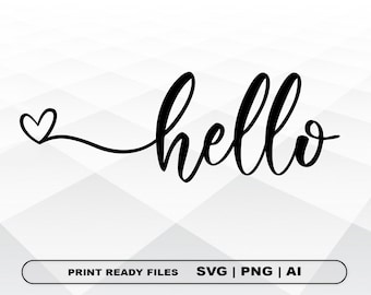 Hallo SVG, Willkommen Svg, Dxf, Png, Instant Download, Haustür Schild SVG, Gruß SVG, Home Decor Svg, Silhouette, geschnitten E-Mail-Datei für Cricut