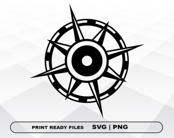 Compass SVG and PNG Files Clipart, Compass Print SVG, Digital Download Cricut Cut Files, Compass Silhouette Cut Files