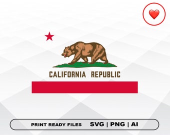 カリフォルニア州旗 | 州旗 | 印刷可能なベクターファイル | デジタル