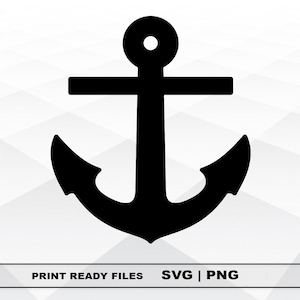 Anchor SVG and PNG Files Clipart, Anchor Print SVG, Digital Download Cricut Cut Files, Anchor Silhouette Cut Files