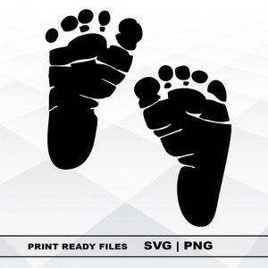 Footprints SVG and PNG Files Clipart, Footprints Print SVG, Digital Download Cricut Cut Files, Footprints Silhouette Cut Files