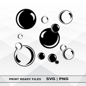 Bubbles SVG and PNG Files Clipart, Bubbles Print SVG, Digital Download Cricut Cut Files, Bubbles Silhouette Cut Files