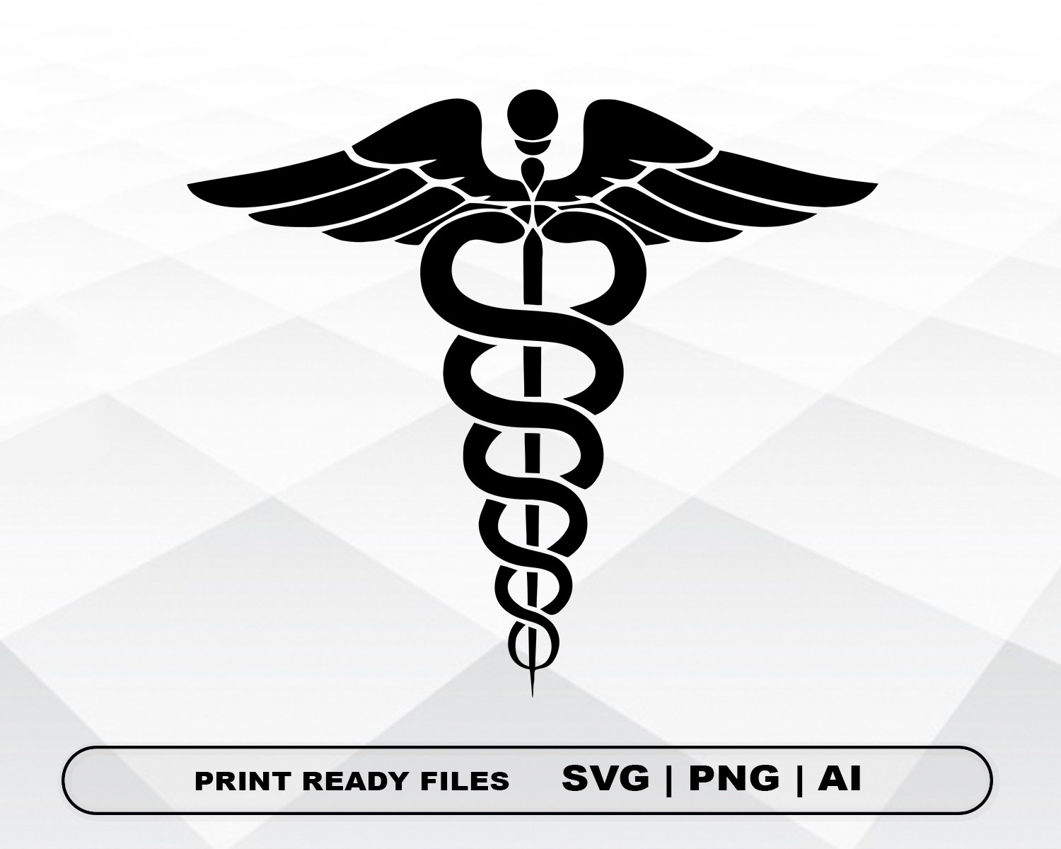 Medical Symbol Svg Caduceus Svg Files Clipart Print Ai and | Etsy India
