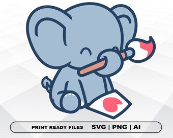 Baby Elefant SVG, Elefant Svg, Elefant Png, Dateien Clipart, Druck Ai und Svg, Png digitaler Download, Cricut geschnitten Dateien