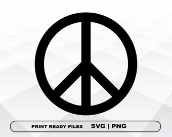 Peace sign SVG and PNG Files Clipart, Peace sign Print SVG, Digital Download Cricut Cut Files, Peace sign Silhouette Cut Files
