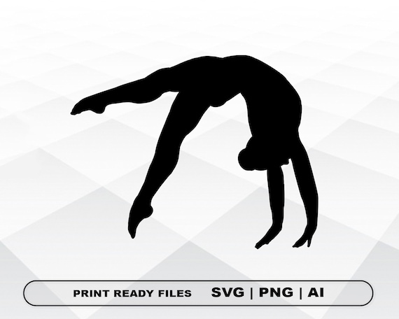 Gymnastic Gymnast Flip SVG Files Clipart Print Ai and Svg - Etsy