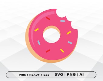 Donut svg ,Doughnut SVG, Files Clipart, Print Ai and Svg Digital Download Cricut Cut Files