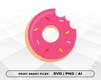 Donut svg ,Doughnut SVG, Files Clipart, Print Ai and Svg Digital Download Cricut Cut Files
