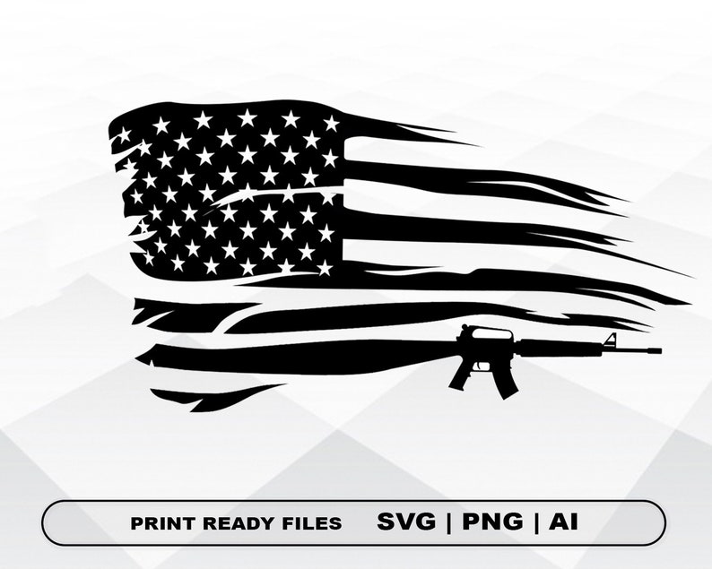 Download Distressed Gun Rifles Usa Flag Svg Png Ai Files Usa Flag Print Vector Ai File Digital Download Cricut Cut Files American Flag Silhouette Art Collectibles Prints Kromasol Com
