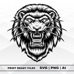 Lion SVG, Lion svg file for cricut, lion svg designs, lion svg cut file, lion silhouette svg, lion head svg, Png Digital Download