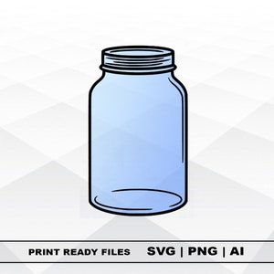 Glazen Pot SVG, lege pot, Bestanden Clipart, Print Ai en Svg Digital Download Cricut Cut Files