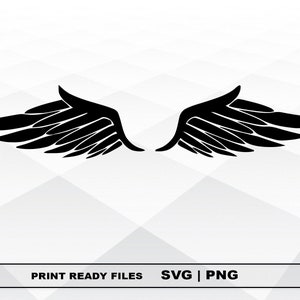 Angel Wings SVG et PNG Fichiers Clipart, Angel Wings Print SVG, Téléchargement numérique Cricut Cut Fichiers, Wings Silhouette Cut Fichiers