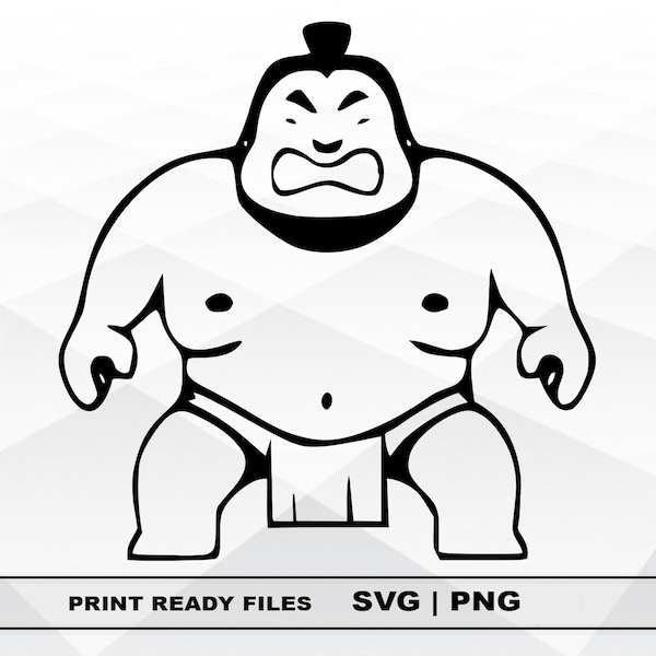Sumo wrestler SVG and PNG Files Clipart, sumo Print SVG, Digital Download Cricut Cut Files, Sumo Silhouette Cut Files