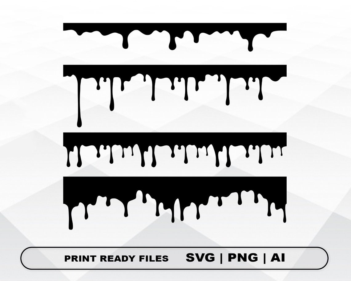 Dripping Borders Svg Dripping Borders Cut Files Dripping Etsy