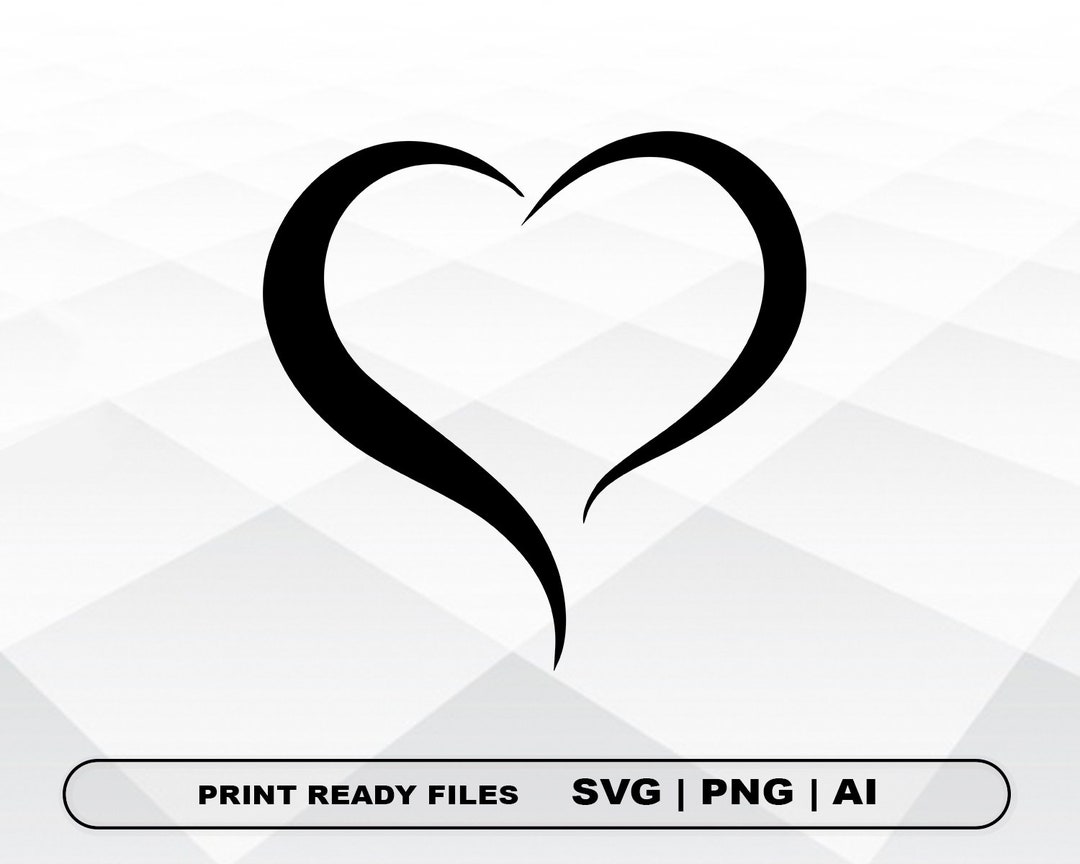 Heart Love SVG, Files Clipart, Print Ai and Svg Digital Download Cricut ...