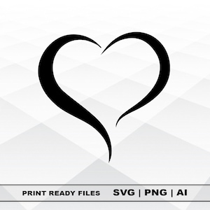 Heart Love SVG, File Clipart, Print Ai e Svg Digital Download Cricut Cut Files