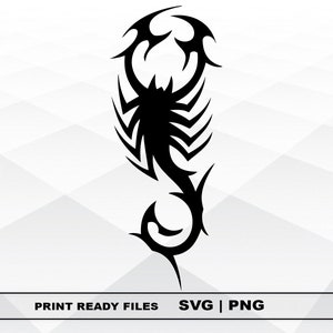 Scorpion SVG and PNG Files Clipart, Scorpion Print SVG, Digital Download Cricut Cut Files, Scorpion Silhouette Cut Files