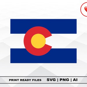 Colorado Flag Svg and PNG Files Clipart, Colorado State Flag Print Ai and SVG Digital Download Cricut Cut Files USA Colorado Cut Files