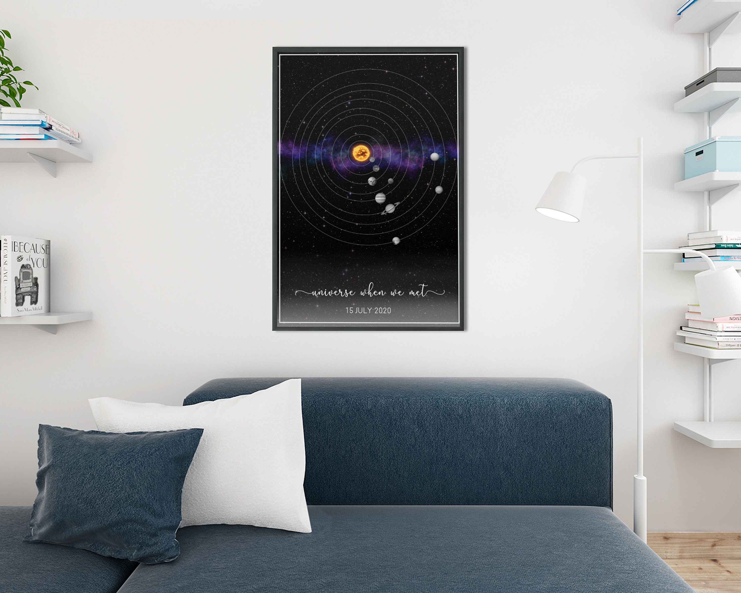 Custom Star Map by Date Night Sky Print Solar System Poster - Etsy
