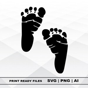Baby Footprint SVG, Files Clipart, Print Ai and Svg Digital Download Cricut Cut Files