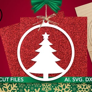 Christmas Ornament Laser Cut, SVG Christmas Tree Files Glowforge, Christmas tree toy decor, Digital files, Snapmaker, Home decor