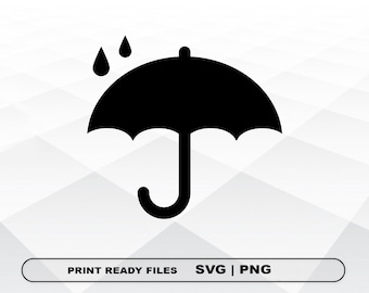 Umbrella SVG and PNG Files Clipart, Umbrella Print SVG, Digital Download Cricut Cut Files, Umbrella Silhouette Cut Files