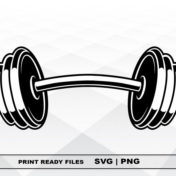 Barbell Dumbbell SVG and PNG Files Clipart, Barbell Print SVG, Digital Download Cricut Cut Files, Barbell Silhouette Cut Files