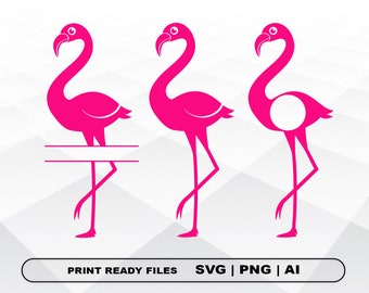 Flamingo SVG , Flamingo Clip art , Pink Flamingo Vector, Cute Summer SVG,Flamingo silhouette, Png Digital Download Cricut Cut Files