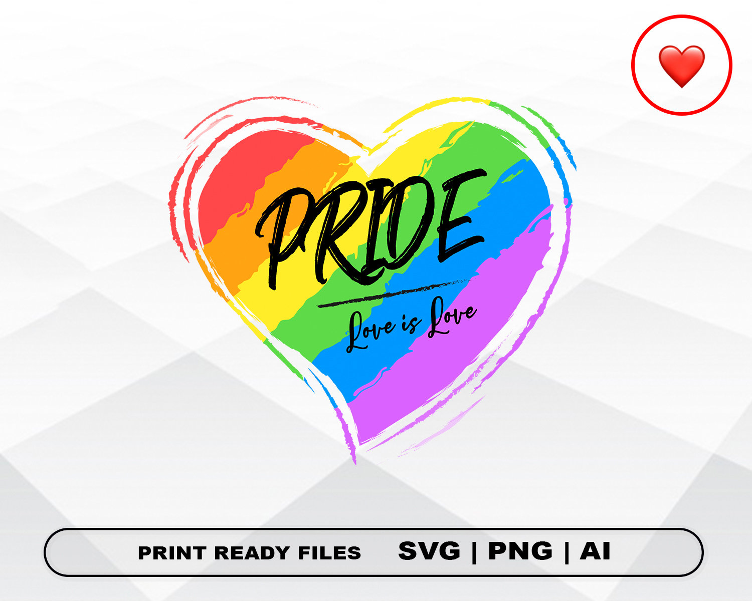 Rainbow Love Heart Svg, Png, Jpg, Rainbow Love is Love Svg, Pride Svg ...