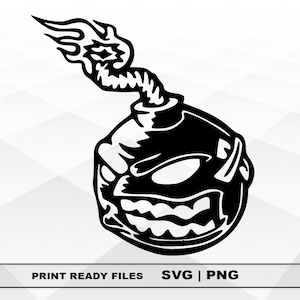 Bomb SVG and PNG Files Clipart, Bomb Print SVG, Digital Download Cricut Cut Files, Bomb Silhouette Cut Files