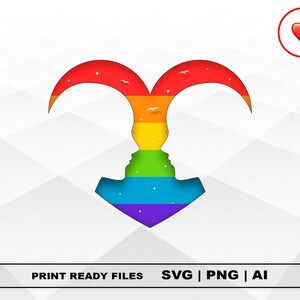 Herz Silhouette LGBT Regenbogen Gesichter Png SVG Ai PNG, bisexuelle, transexuelle, Vektor geschnitten oder Druck Datei digitaler Download Cricut geschnitten Dateien