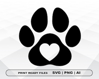 Paw SVG, Dog Paw Svg, Cat Paw Svg, Cat Paw Clipart, Paw Print SVG, Png Digital Download Cricut Cut Files