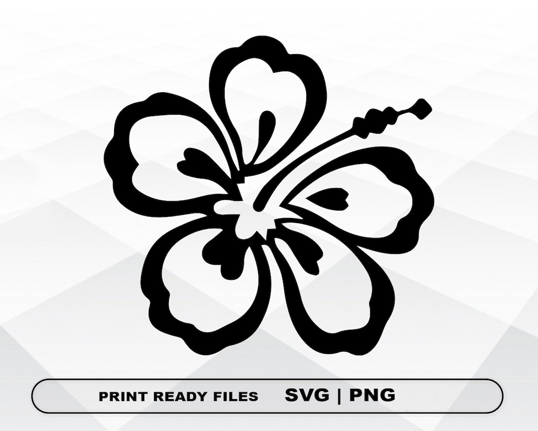 Hawaiian Flower SVG and PNG Files Clipart, Flower Print SVG, Digital