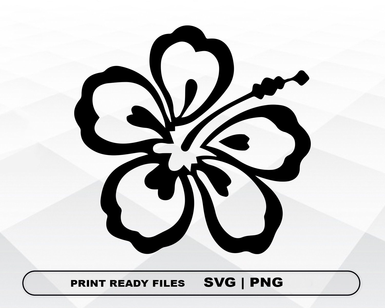 Hawaiian Flower SVG and PNG Files Clipart, Flower Print SVG, Digital ...