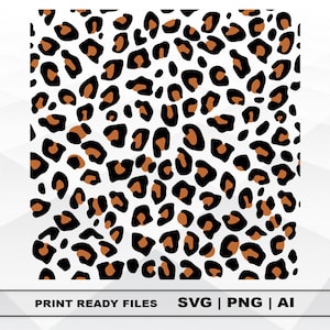 Leopard Print SVG, Animal Print SVG, Cut File Leopard Svg, Files Clipart, Print Ai and Svg, Png Digital Download, Cricut Cut Files